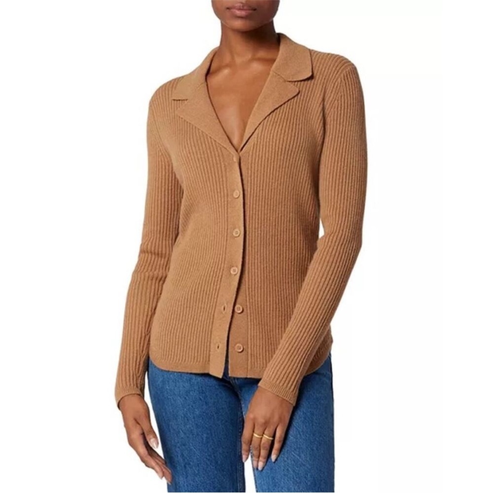 Equipment Femme Tan Ribbed Cardigan